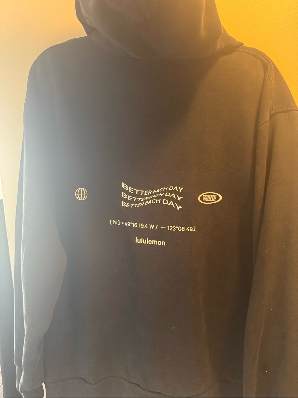 Lululemon Men’s Black Hoodie - Better Each Day Graphic